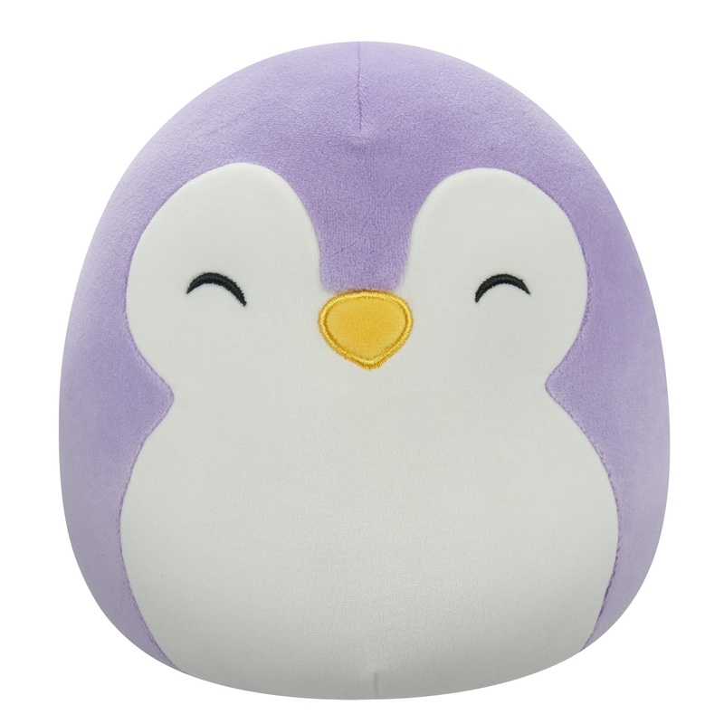 Squishmallows Original 7.5-Inch - Elle The Purple Penguin With Closed Eyes And White Belly