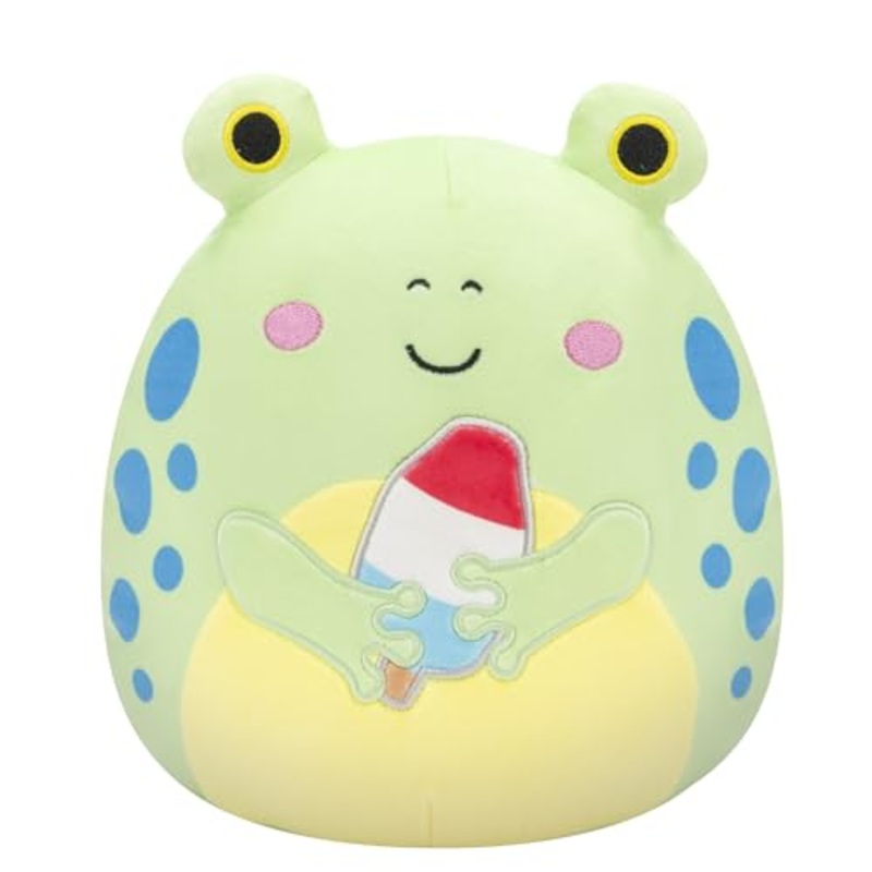Squishmallows Original 8-Inch Limell Frog With Blue Spots Holding Popsicle - Official Jazwares Plush