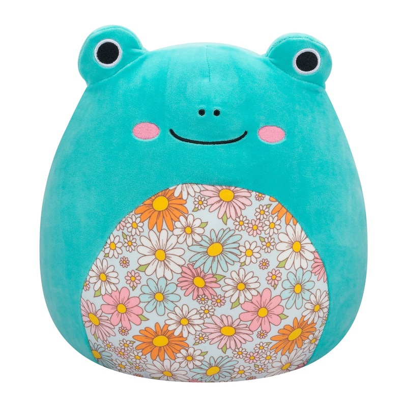 Squishmallows Sqcr05383 7.5-Inch-Robert The Aqua Frog With Floral Belly, Multicolour