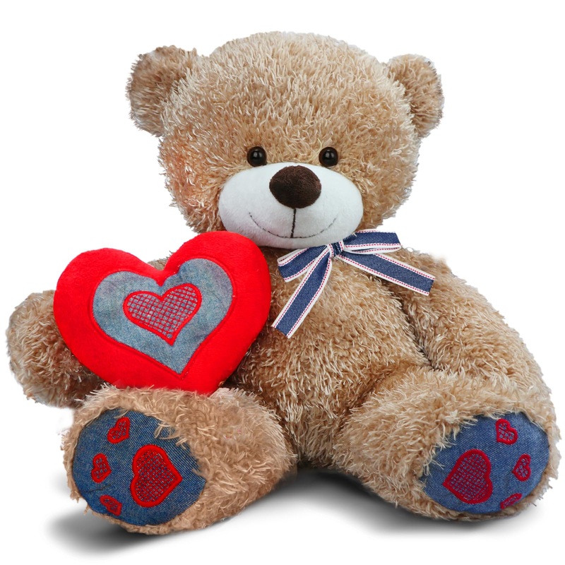 Nleio I Love You Teddy Bear, 18' Plush Stuffed Bear With Red Heart Pillow, Stuffed Animal Plush Gift For Her Him/Girlfriend Boyfriend Valentines Bear Anniversary Babies Kids/Mom Birthday