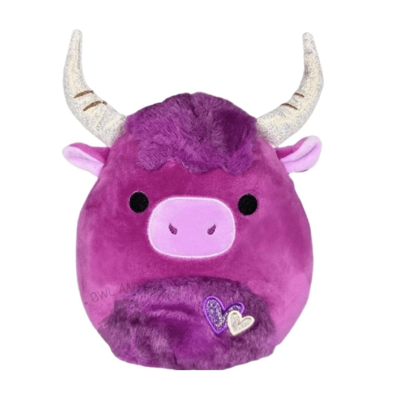 Squishmallow 8' York The Highland Cow Magenta Valentine'S Day Plush- Officially Licensed Kellytoy - Collectible Soft & Squishy Stuffed Animal Toy - Gift For All Ages, Kids,Girls & Boys -8 Inch