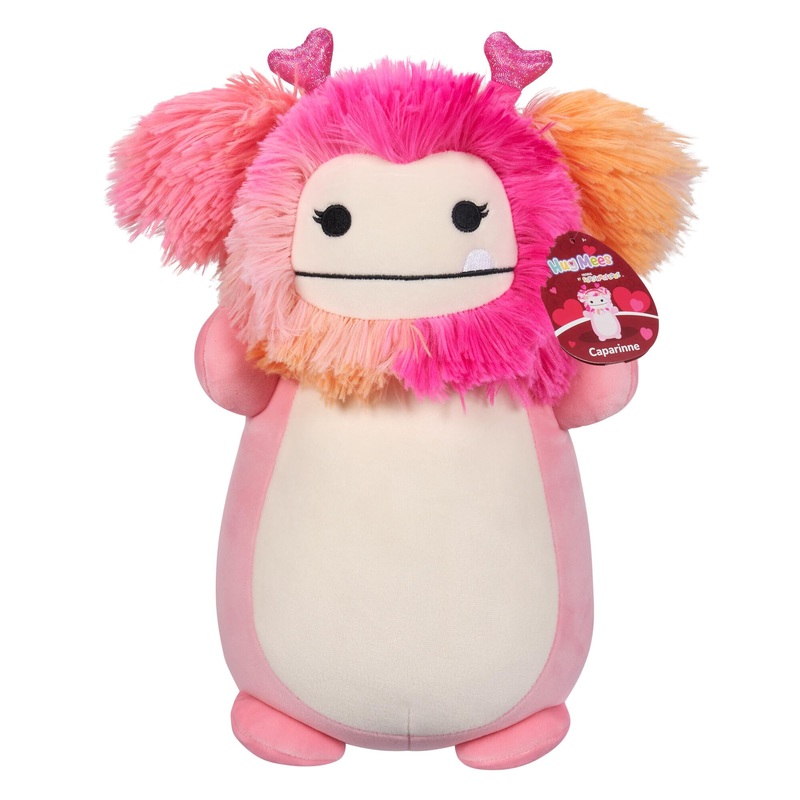 Squishmallows Hugmees Original 14-Inch Caparinne Pink Bigfoot With Heart Headband - Ultrasoft Official Jazwares Large Plush
