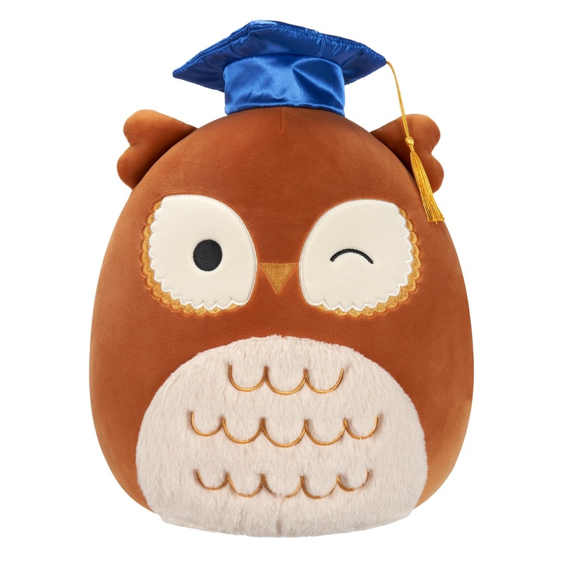 Squishmallows Original 12-Inch Arella Brown Owl With Graduation Cap - Official Jazwares Plush