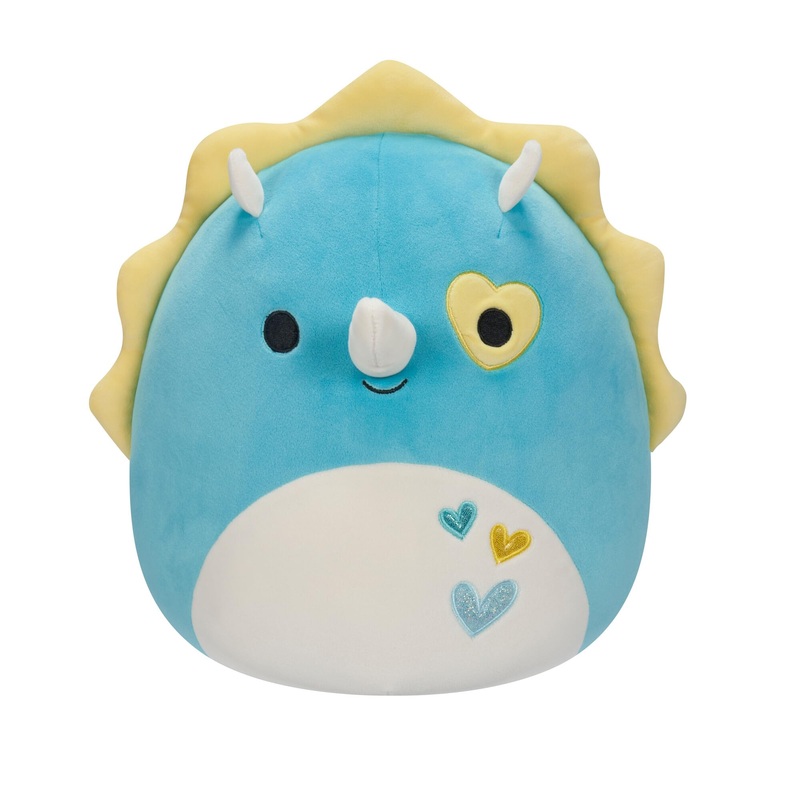Squishmallows Original 12-Inch Braedon Teal Triceratops With Heart Eye Patch - Official Jazwares Large Plush