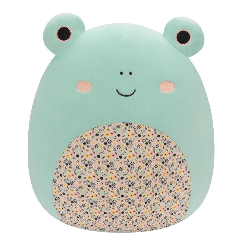 Squishmallows Original 14-Inch Fritz Green Frog With Easter Print Belly - Official Jazwares Large Plush