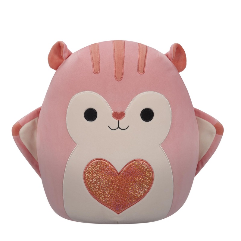 Squishmallows Original 14-Inch Gabourey Peach Flying Squirrel With Sequin Heart - Official Jazwares Large Plush