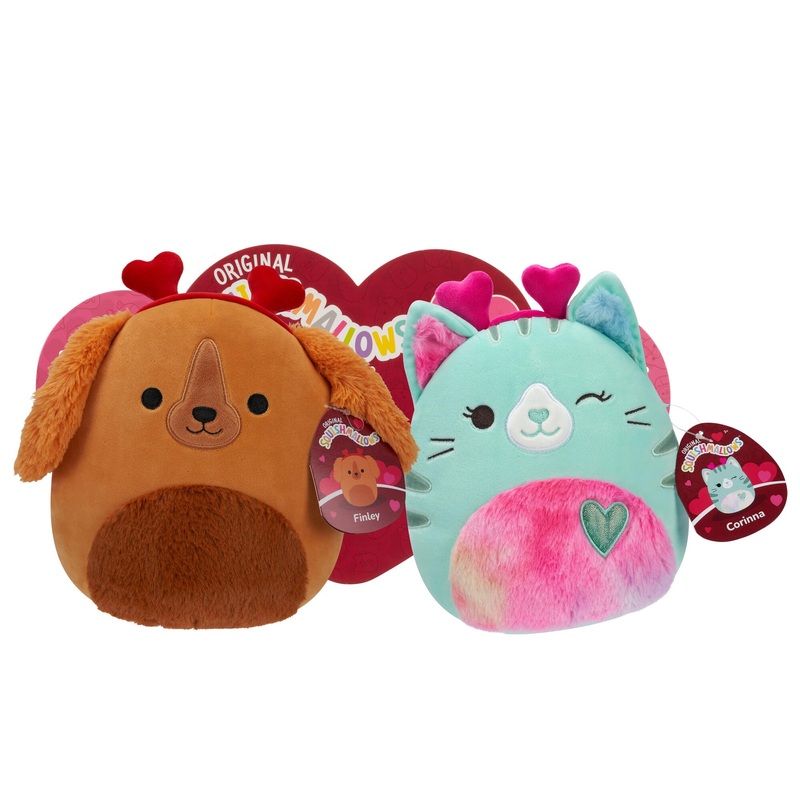 Squishmallows Original 8-Inch Finley And Corinna ValentineS Day 2-Pack Plush - Ultrasoft Official Jazwares Plush