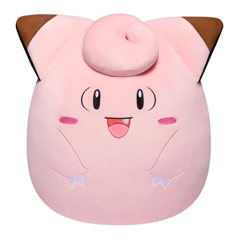 Squishmallows Pokemon 20-Inch Clefairy Plush - Add Clefairy To Your Squad, Ultrasoft Stuffed Animal Jumbo Plush, Official Kelly Toy Plush