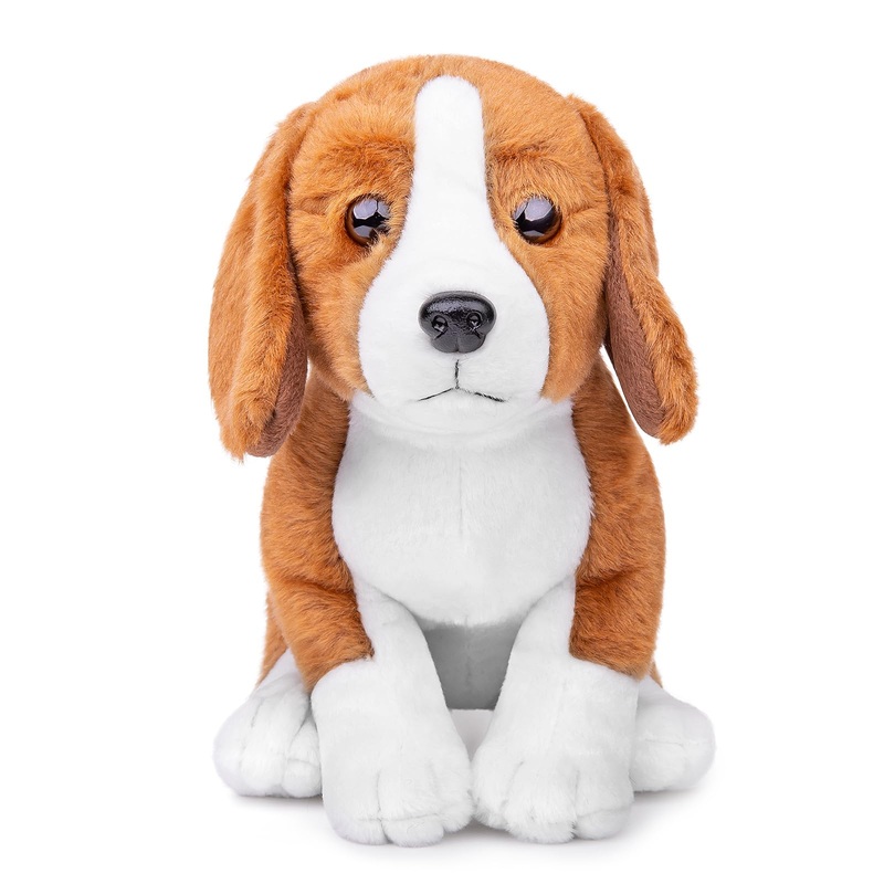 Zhongxin Made Beagle Plush Toy - Realistic Brown Beagle Stuffed Animal 8Inch, Cute Dog Puppy Plushie Toy, Unique Plush Gift Collection For Kids