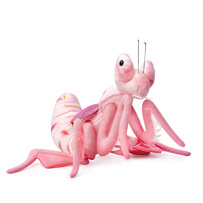 Zhongxin Made Large Pink Mantis Plush Toy - Realistic Pink Mantis Stuffed Animals 15In, Lifelike Pink Praying Orchid Mantis Insect Toys Real Plushie Toy, Unique Plush Gift Collection For Kids
