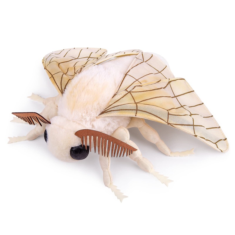 Zhongxin Made Silk Moth Plush Toy - Lifelike Silk Moth Stuffed Animals 11In, Realistic Soft Big Wings Moth Toys, Simulation Butterfly Plushie Model Toy, Unique Plush Collection For Kids