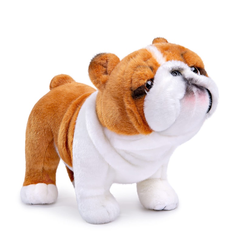 Zhongxin Made Simulation Bulldog Plush Toy - Realistic 12' Standing English Bulldog Pet Dog Stuffed Animal Cute Dog Puppy Plushie Toy, Unique Plush Gift Collection For Kids