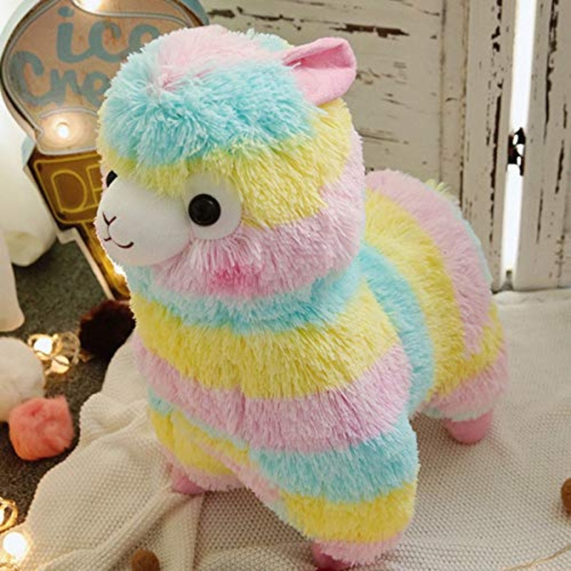 13.8' Soft Llama Stuffed Animal Toy - Rainbow Llamacorn Alpaca Plush Animals Toy Cute Llama Doll Rainbow Alpaca Doll Alpaca Plush Toy Pillows Stuffed Llama Large Adorable Birthday Gift (13.8Inch)