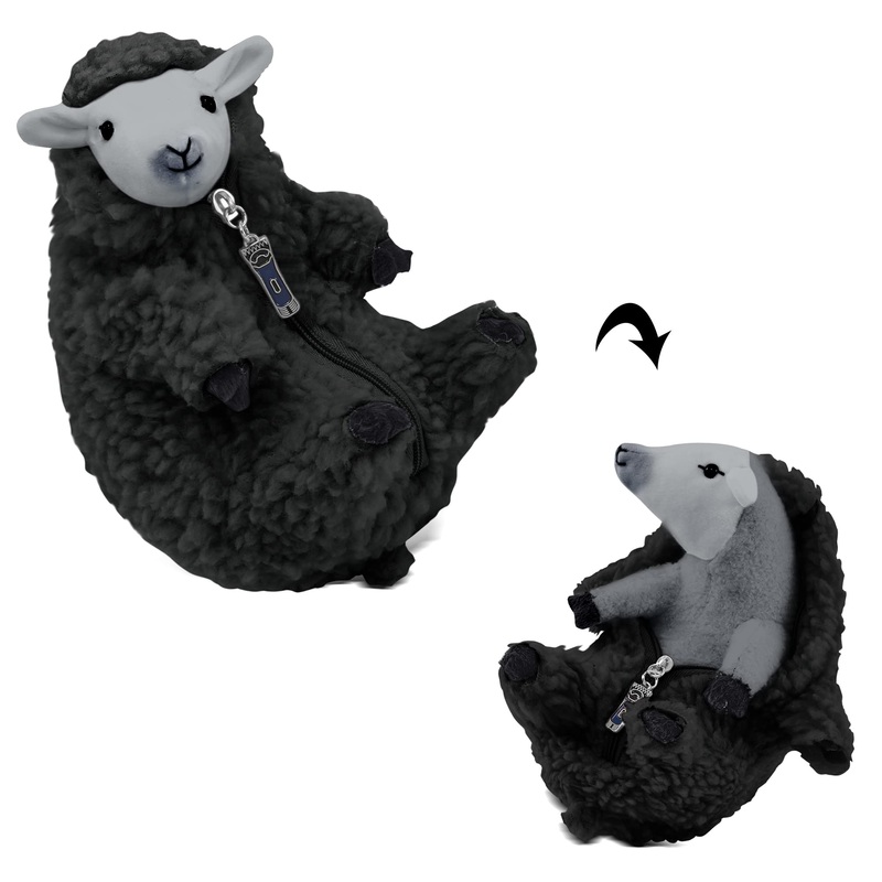 Agrimony Cute Shaved Black Sheep Stuffed Animals-Kawaii Lamb Plush Toys Valentines Mothers Day Birthday Easter Funny Gifts For Kids Girls Boys Teens Women Small Plushies Stuffed Sheep Plushie Decor