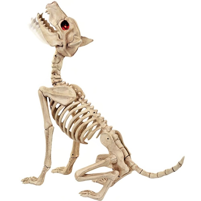 Crazy Bonez Animated Howling Skeleton Wolf