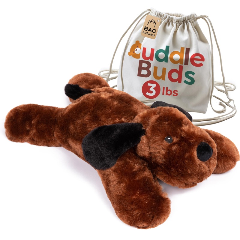 Cuddle Buds 3Lbs Weighted Dog Stuffed Animal For Sensory Needs, 20'' Plush Dog, Weighted Stuffed Animals For Adults, Soft Plushie Toy