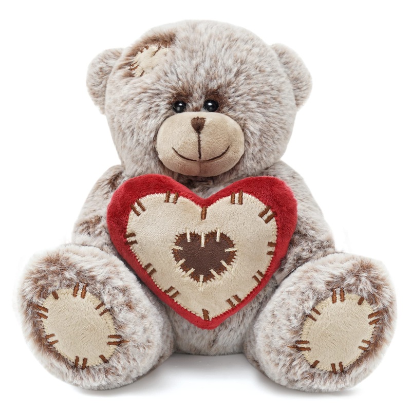 Nleio Teddy Bear Stuffed Animal, 10 Inch Plush Valentines Bears With Red Heart Pillow - Soft Gift For Her Him Kids Mom Birthday