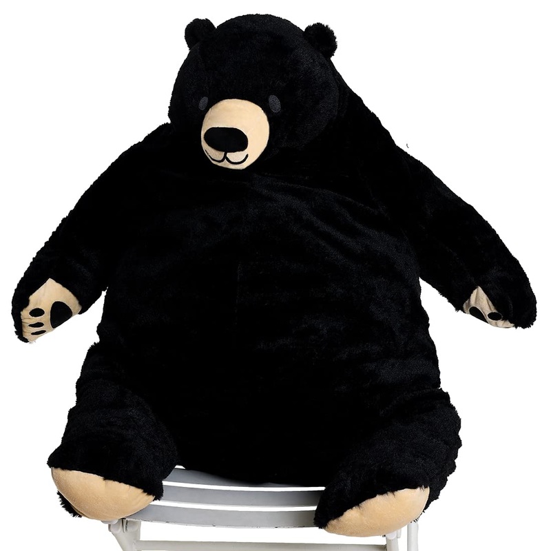 Snowolf Djungelskog Bear Giant Simulation Bear Toy Stuffed Animal Plush Doll Huge Cuddly American Wildlife Black Bear For Home Decoration Valentine'S Birthday Gift, 31.5In/80Cm, Black