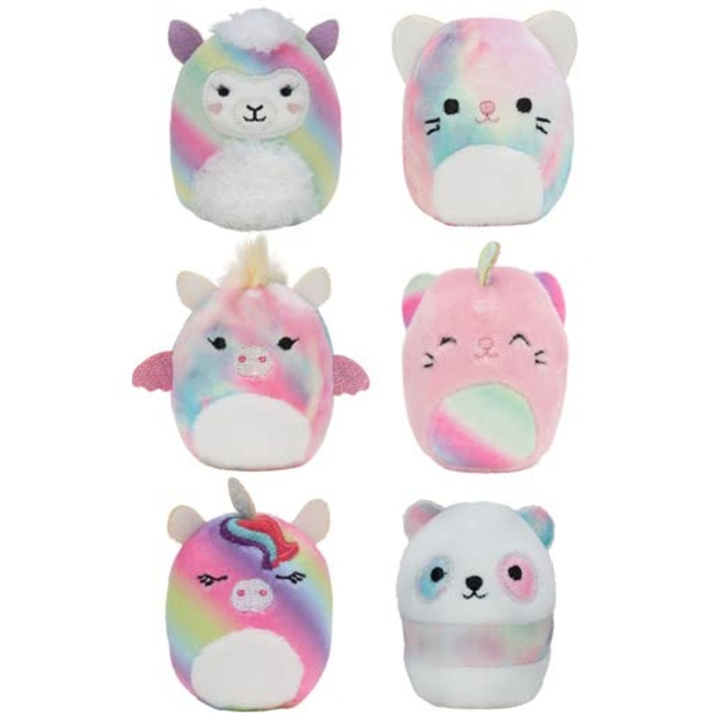Squishville Squishmallows Mystery Mini Plush Rainbow Dream Squad, Six 2 Soft Mini-Squishmallow Rainbow Dream Squad, Irresistibly Soft Colourful Plush, Mini Rainbow Dream Squad Squishmallows