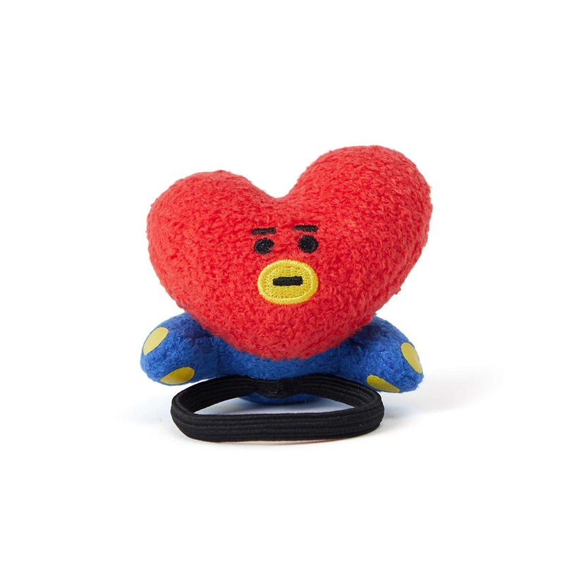 Tata Character Plush Stuffed Animal Elastic Hair Tie Band Accessories For Girls, Red/Blue
