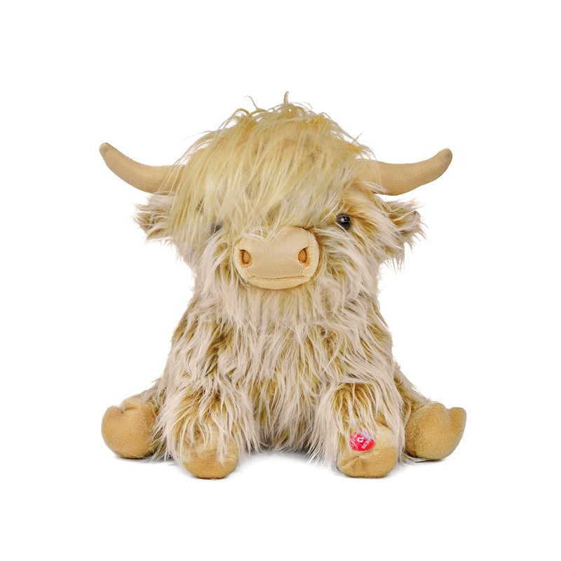 Tonpect Highland Cow Plush With Mooing Sound, 9 Inch Ginger Colored, Farm Toy For Boys Girls Gift Decoration (Ginger)