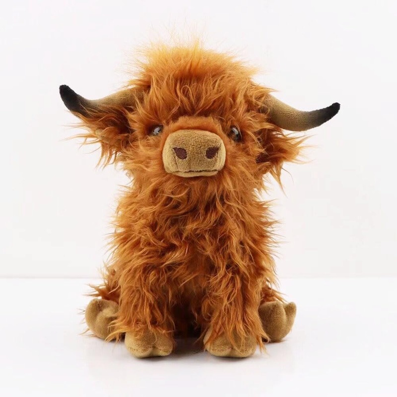 Yukouqian Highland Cow Stuffed Animal Cute Highland Cow Plush Doll Toy 10 Inch For Girls Boys Christmas (Highlandcow 25Cm)