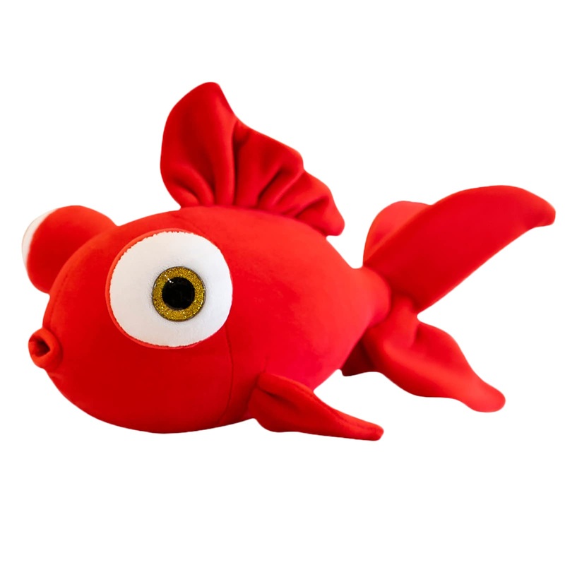 Zhidiloveyou Fish Stuffed Animal Plush Red Soft Stuffed Goldfish Toy For Girls Boys, 13.78 In