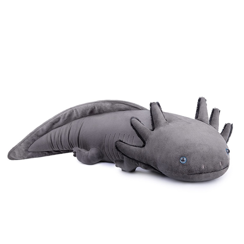 Zhongxin Large 30' Grey Axolotl Plush - Weighted, Realistic Stuffed Animal, Cute Ambystoma Gift For Kids