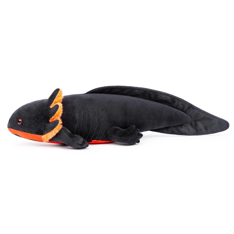 Zhongxin Made Axolotl Plush - Black Axolotl Stuffed Animal, Realistic 18' Cute Ambystoma Creepy Amphibians Plush Toys, Unique Plush Gift Collection For Kids