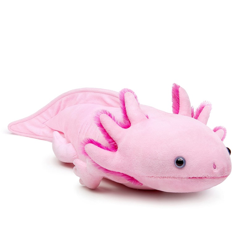 Zhongxin Made Axolotl Plush Toy - 21 Inch Soft Creepy Stuffed Animals, Cute Pink Lizard Toys, Real Plushie Gift Collection For Kids