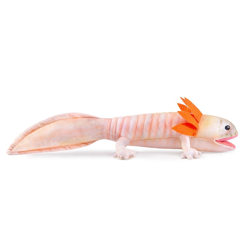 Zhongxin Made Axolotl Stuffed Animals - Realistic Pink Axolotl Plush Toy 16.5', Cute Ambystoma Creepy Amphibians Plush Toys, Unique Plush Gift Collection For Kids