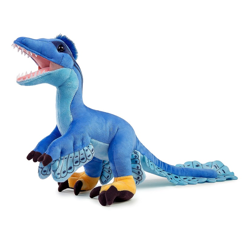 Zhongxin Made Simulation Microraptor Dinosaur Stuffed Plush Toy - 18Inch Blue Dinosaur Utahraptor Tyrannosaurus Plushie, Figurines Stuffed Toys Soft, Gifts Collectible For Kids