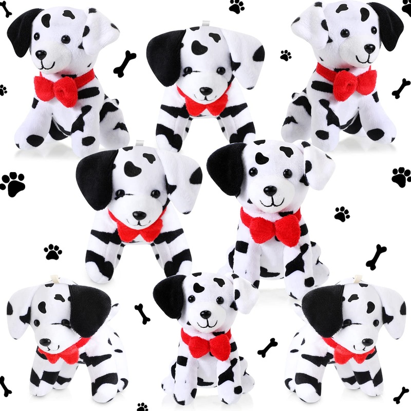 8 Pieces Valentines Stuffed Dalmatians Plush Dalmatians Bulk Dalmatian Stuffed Animal 4.8 Inch Small Puppy Dog Party Favors For School Carnival Prizes Backpack Keychain Birthday Animal Themed Party