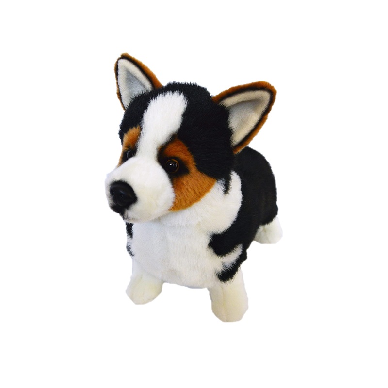 Auswella Plush 17 Inch Tri Colored Corgi Plush Stuffed Animal Puppy Dog