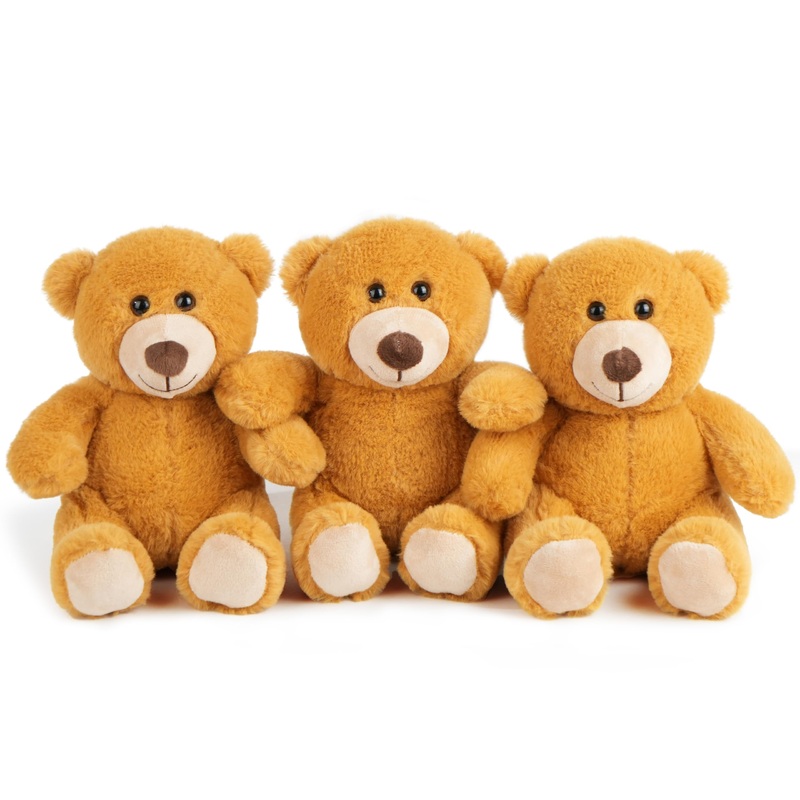 Benben Teddy Bear Stuffed Animal, Set Of 3, 8 Inch Stuffed Bear Plush Toy For Kids, Baby Shower Decoration For Boys, Girls, Gift For Girlfriend, Valentine'S Day