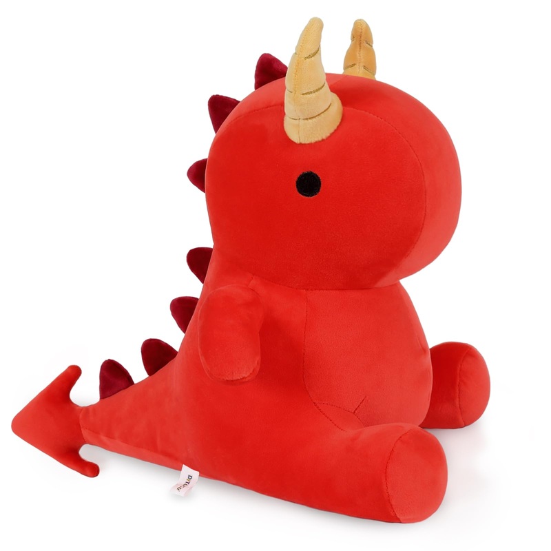 Ditucu Cute Dinosaur Plush Dragon Stuffed Animals Toys Dolls Soft Dino Plushie Birthday Gifts For Kids Girls Boys Red 12 Inch