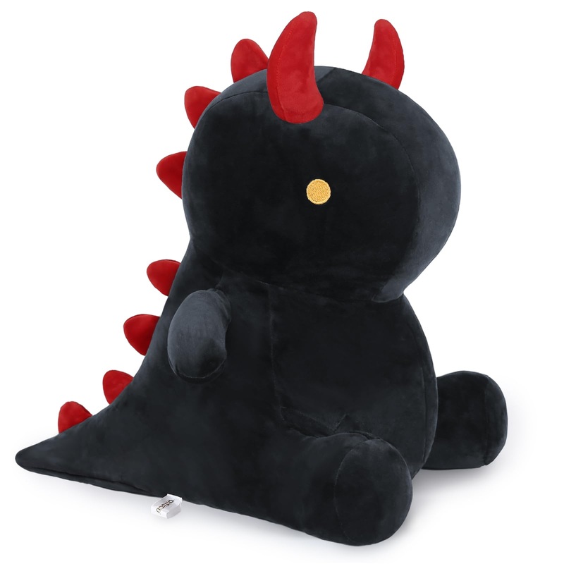 Ditucu Cute Dinosaur Plush Halloween Dino Stuffed Animals Plushies Toys Super Soft Dolls Birthday Gifts For Kids Girls Boys Black 12 Inch