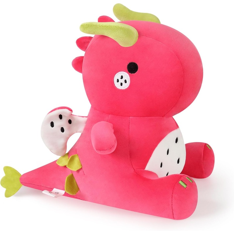 Ditucu Cute Dragon Fruit Dinosaur Plush Dino Stuffed Animals Plushies Toys Soft Dolls Birthday Gifts For Kids Girls Boys Red 10 Inch