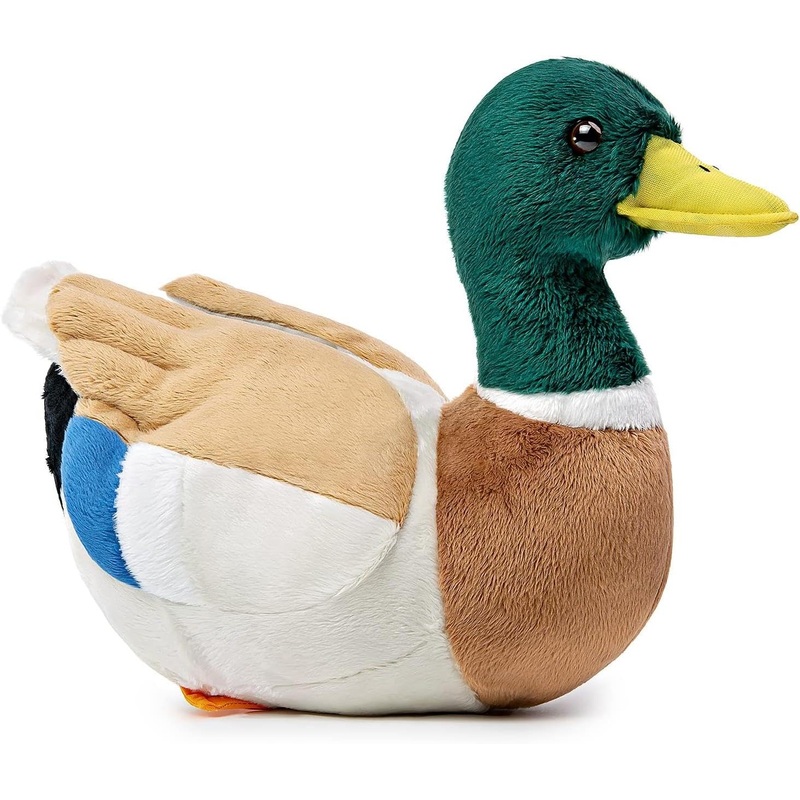 Double Bread 12' Mallard Duck Plush, Realistic Mallard Duck Stuffed Animal, Soft Lifelike Green Duck Toys Real Plushie Toy Gifts For Kids