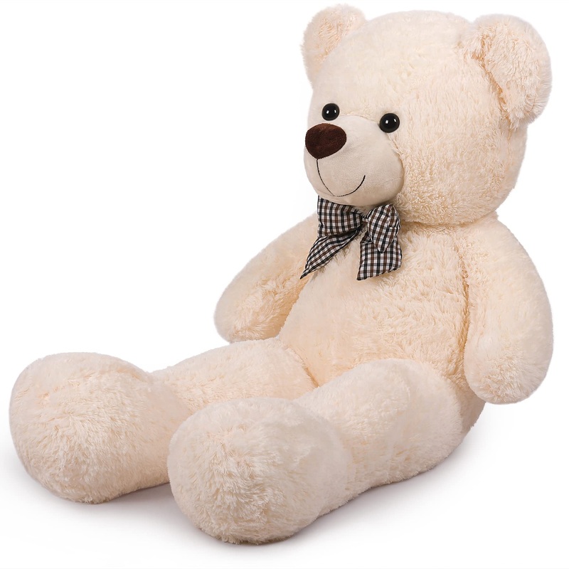 Giant Teddy Bear Stuffed Animals Plush Toy Life Size Big White Plush Teddy Bear For Kids Girlfriend, Soft Stuffed Bear Animals For Birthday Valentine'S Anniversary Christmas(120Cm/47Inch, White)