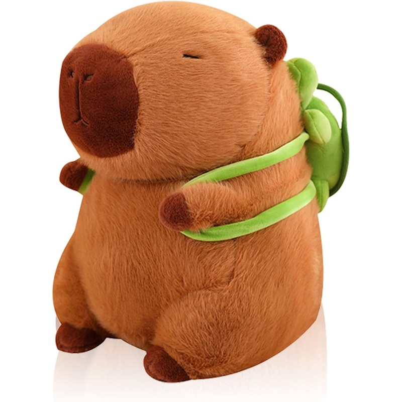 Sebil Capybara Plush Stuffed Animal With Turtle Backpack For Kids Adults Birthdays Valentines Gift (Turtle Backpack)