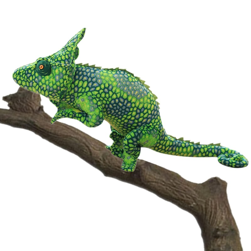 Simulation Chameleon Stuffed Plush Toy - Lizard Plushietoy, Real Life Reptiles Wild Lizard Chameleon Stuffed Animal Toys Gifts For Kids,(27.5 Inches) (Yellow + Green)