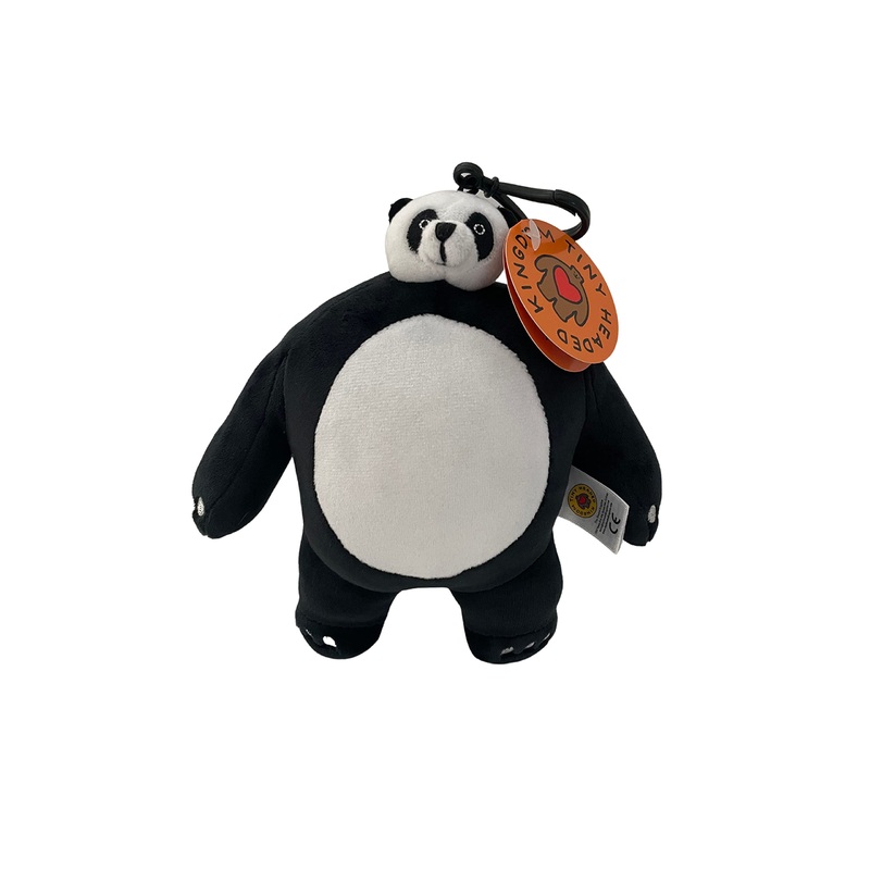 Tiny Headed Kingdom Stuffed Animal, Panda Plush Toy For Girls And Boys, Adorable Bear Stuffed Animals, Big Plushies Small Head, Shrunken Head Bear, Bear Stuffed Animal With Small Head, 7 In