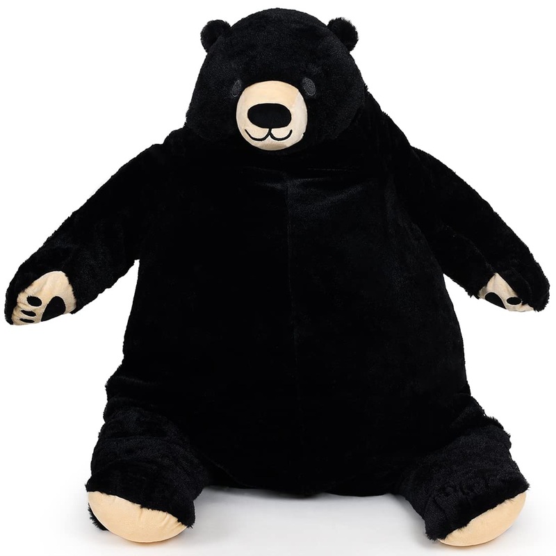 Yeqivo Huge Black Bear Plush, 60Cm Giant Stuffed Bear Soft Toy For Kids & Girlfriend