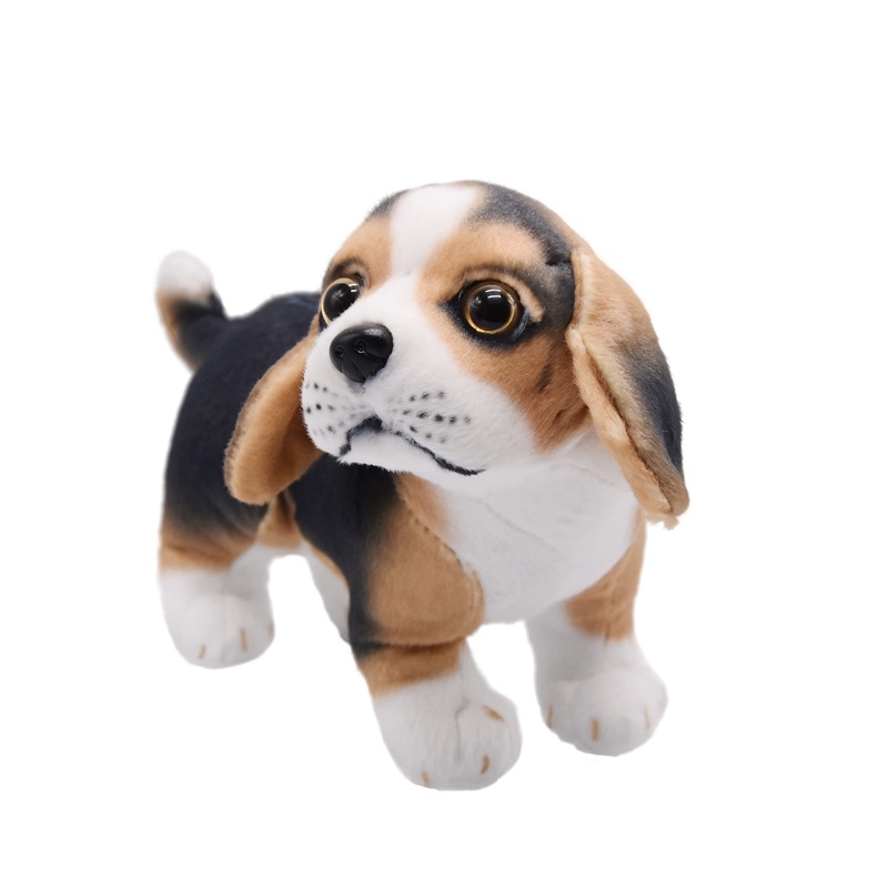 Yonlit Lifelike Beagle Stuffed Animal Animated Plush Puppy Toy Doll Super Realistic Dogs Act Like Real Excellent Gifts For Kids Birthday Party Dog Collection 9 Inches (Beagle)