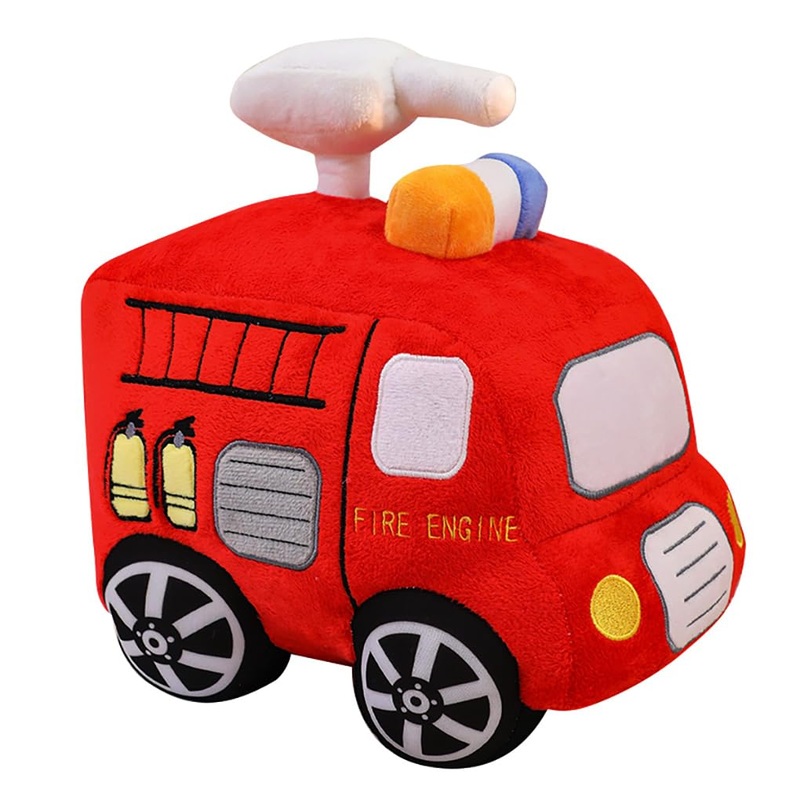 Yonlit Soft Plush Fire Engine Stuffed Truck Toy Super Cute Rescue Vehicle Plushie Excellent Gifts For Kids Or Birthday Party 10 Inches (Fire Engine)