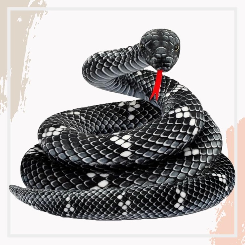 Yukouqian Snake Stuffed Animal Snake Plush Toy 75 Inch For Girls Boys Christmas (Black Snake)