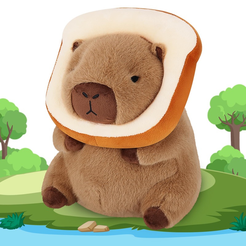 Achwishap Capybara Plush,Cute Plushies Capybara Stuffed Animal,Soft Capybara Plush Toys,Kawaii Plush Stuffed Toys With Wearable Bread Plushies Gifts For Kids Adults Birthday(Capybara Bread,12)