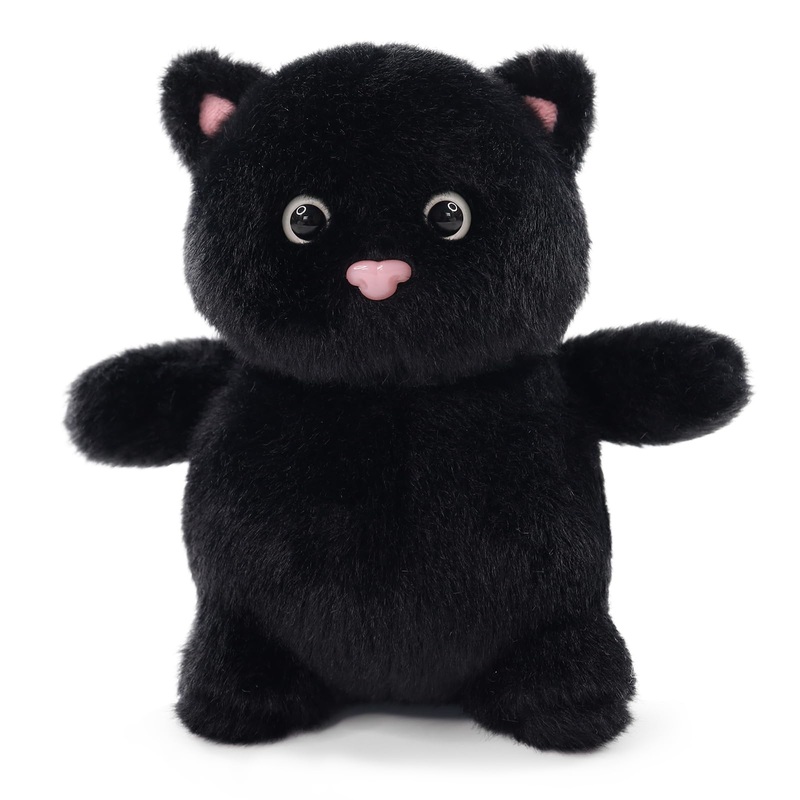 Sew Butiful 8' Black Cat Stuffed Animals Plush, Cute Plushie For Animal Themed Parties Teacher Student Award, Animal Toys For Baby, Boy, Girls, Great For Nursery, Room Decor, Bed