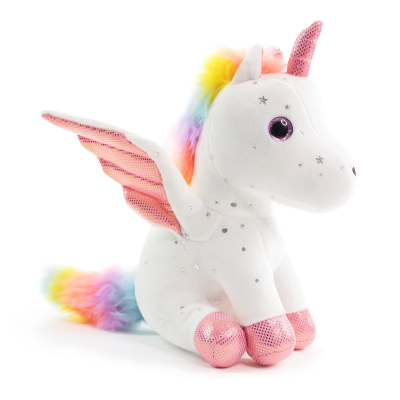 Sew Butiful 8' Unicorn Stuffed Animal - Cute Plush Toy Gift For 3-8 Years Old Girls, Soft Birthday Present For Baby, Toddler, Kids, Decor (White)